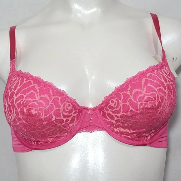 36C Lily Of France Extreme Sensational Cut Sew Bra Pink NWT - Picture 2 of 6